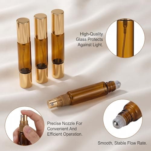 4PCS Refillable Perfume Bottle- 10ml Dual Use Rollerball Bottles Empty — view 2