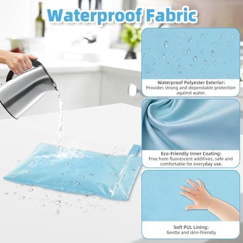 GOEDEKE 3 PCS Wet Bags, Reusable Cloth Diaper Bags with Handle and Zipper, 40 x 30 cm Wet Bags for Swimming Travel, Washable Wet Dry Bag for Travel, Beach, Camping, Swimming, Gym (Grey, Blue, Pink) — view 3