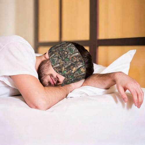 Cold Tree Camouflage Print Sleep Mask Wide Wraparound Reversible Light Blocking Travel Fit — view 6