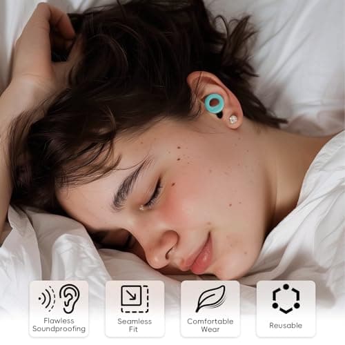 HOYIO Ear Plugs for Noise Reduction–Super Soft, Reusable Hearing Protection in Flexible Silicone for Sleep, Noise Sensitivity & Flights-8 Ear Tips in XS/S/M/L–27dB Noise Cancelling–Light Blue — view 2