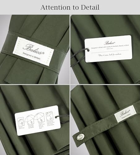Balios Folding Umbrella Real Wood Handle Auto Open Close Olive Green — view 6