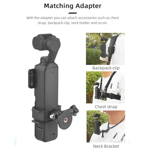 Goshyda Pocket 3 Expansion Adapter Mount, Dual Cold Shoe Mount Action Camera Extender Frame Quick Clip Mount for Microphone LED Video Light Tripod Backpack Clip — view 6