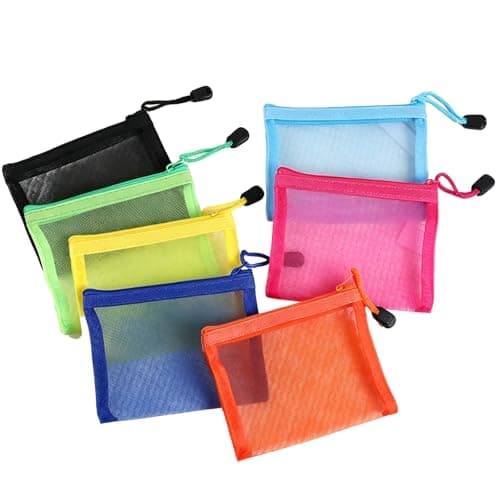 7 Pcs Small Make up Bag Set, 13cm x 10cm, Seven Colors