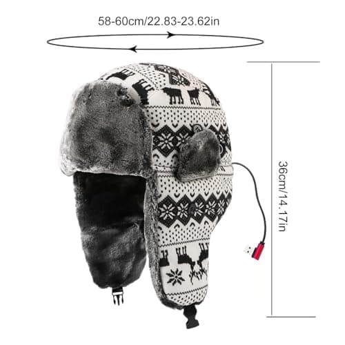 Winter Ushanka Hat Plug-in 3-Temperature-Setting Warm Headwear — view 5