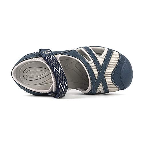 HEVA Womens Hiking Sandals Closed Toe Athletic Walking Shoes,5UK, Blue — view 3