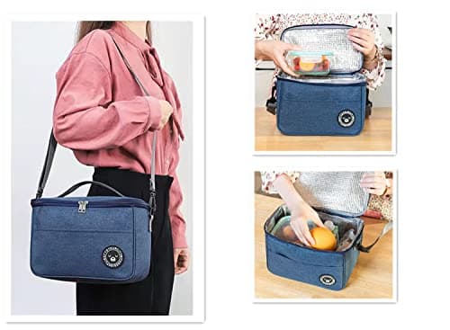 12.7L Large Family Picnic Cooler Bag Thermal Lunch Bag Cooling Bag for Work Beach Picnic Camping Keep Food Warm or Cold Insulated Cooling bag for Camping,BBQ,Family,Car and Outdoor Activities (blue) — view 4
