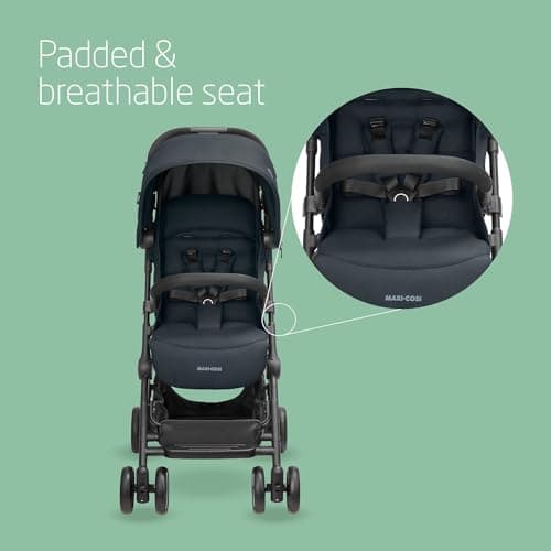 Maxi-Cosi Lara2 Pushchair, 0-4 Years, 0-22 kg, Baby Stroller, Lightweight & Compact Stroller, 3 Recline Positions, Lie-Flat position, Automatic Fold, Shoulder Strap, Rain Cover, Essential Graphite — view 5