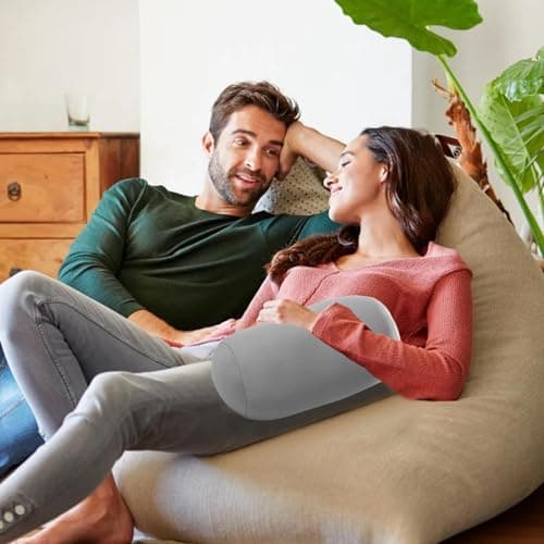 Microbead Bolster Tube Pillow Extra Soft Microbead Travel Neck Support Pillow Back HeadCushion Body Cushion Cylinder Bean Bag Throw Pillow Neck Arm Back Support For Plane Car Travel Recliner Sleeping — view 3