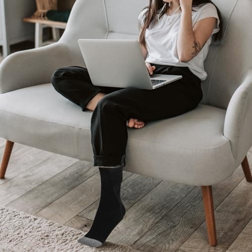 USB Heated Socks for Travel, Foldable Thermal Polyester Black — view 5