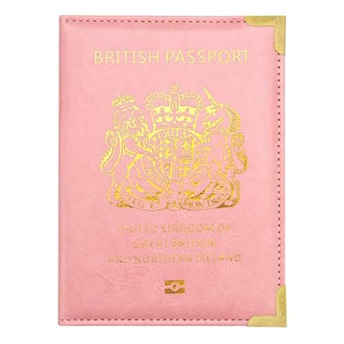 FACATH Passport Cover Holiday Essentials UK Passport Holder Minimalist Wallet British Travel Accesaries Ireland Card Holder (Pink)