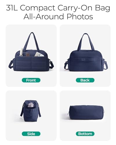 BAGSMART 31L Travel Gym Duffle & Wet Pocket, Weekend Overnight Carry on Bag — view 3