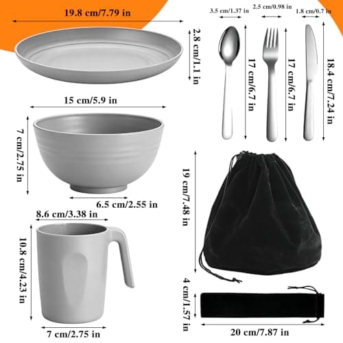 Camping Bowl and Cutlery Set, Picnic Mess Kit, Camping Plates and Bowls — view 2
