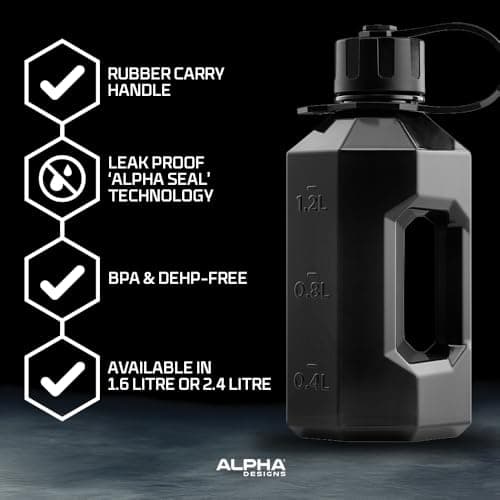 Beast 2 Litre Water Bottle 2L Large Gym Water Jug - Eddie Hall Merch, Black — view 6