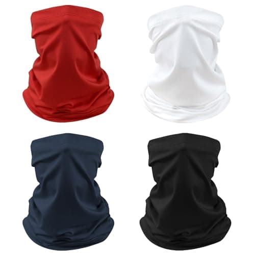 Awumbuk Men's 4-Pack Windproof Neck Gaiter | Breathable Multifunctional Snood for Hiking, Cycling & Running | All-Weather Lightweight Face Cover, Sports Scarf for Outdoor Adventures