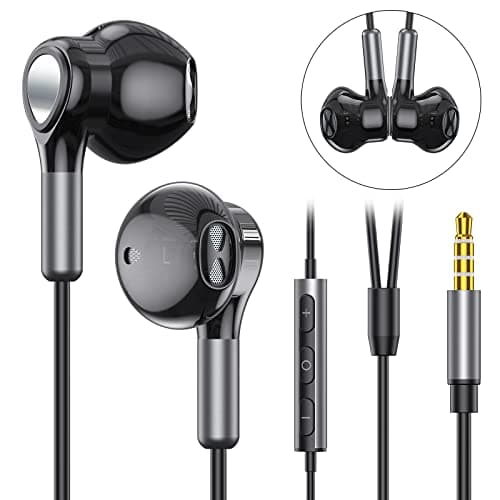 Earphones Wired Headphones In Ear Wired Earbuds with 3.5mm AUX Plug - Black — view 2