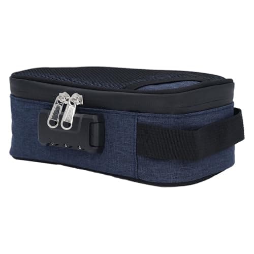 Odor Resistant Storage Bag, Code Lock Design Odor Resistant Suitcase Container Lightweight Multifunctional Easy to Use for Travel (Dark Blue) — view 5