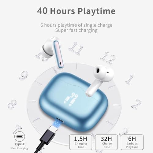 Wireless Earbuds Bluetooth 5.4 with HiFi Stereo Bass, 40H In‑Ear Earphones — view 5