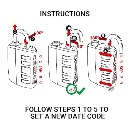 Go Travel TSA Luggage Lock - My Date Combination, for Suitcases — view 4