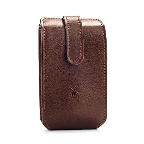 RT2sr Mühle Travel Brown Leather Case Silver Tip Fiber/Shaving Blade Travel Set — view 4