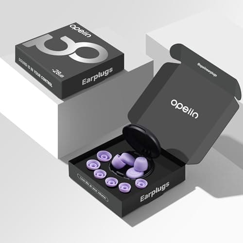 OPEIIN Ear Plugs for sleep - Flexible Silicone for Superior Hearing Protection,Ultra-Soft Reusable Noise-Reducing Earplugs for Sleep, Focus, Travel | Custom Fit with 8 Tips |Purple,1 count (Pack of 2) — view 6
