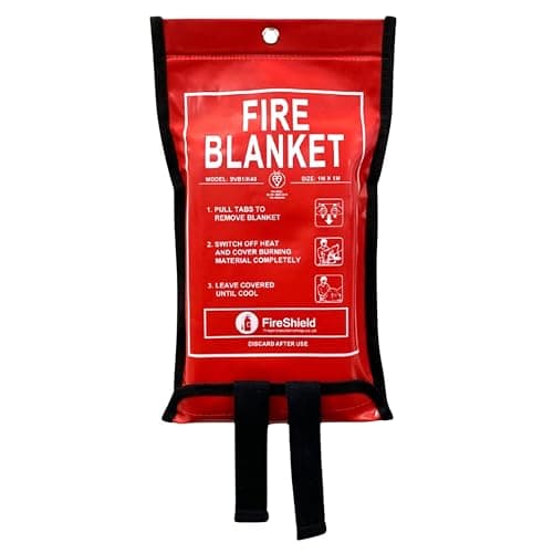 Fire Safety Pack For Home, Flat, Kitchen and Caravans, 1kg ABC Powder Fire Extinguisher, 1m x 1m Fire Blanket, First Aid Kit and Burns Kit | 4 Piece Safety Kit — view 3
