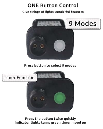 Dekofun Transformer for Christmas Lights 6W 31V Transformer Plug, 9 Modes Christmas Tree Lights Plug Adapter with Timer Function, IP44 Waterproof for XMAS Lights, Festoon Lights, String Lights — view 3