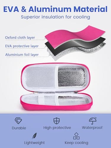 SUNMON Insulin Cooler with 2 TSA Approved Ice Pack - Portable Diabetes Case, Medicine Organizer Bag for Diabetic Supplies (Red) — view 4