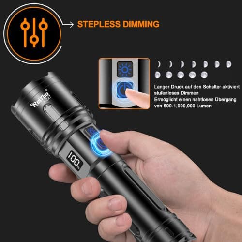 Relybo Torches LED Super Bright Rechargeable 1,000,000 Lumen - 30W XHM90.2 — view 5