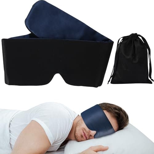 HIDOLL Blackout Silk Sleep Eye Mask for Women Men 100% Natural Mulberry