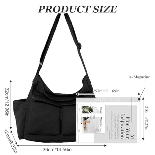 ModaZeal Canvas Messenger Bag Crossbody Women Men Large Satchel Handbags — view 3