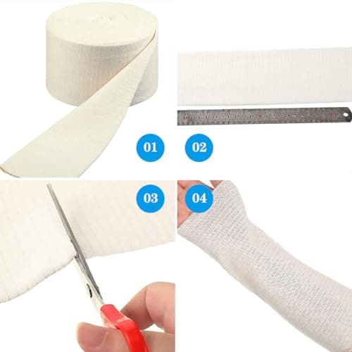 Tubular Elastic Support Bandage Size F Cotton Stockinette Cast Sleeve Roll for Knee, Arm, Leg, Wrist (3.9 Inch x 5.46 Yard) — view 4