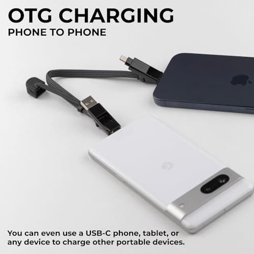 Rolling Square inCharge XL 30cm - USB C Charger Cable, Lightning Cable for Smartphone, Universal Cable Charger 6 in 1, USB Plug, Black, 100W — view 6