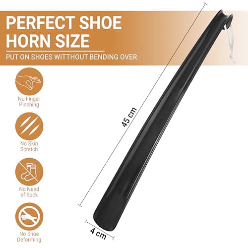 FADII 2 Pack Shoe Horn Long Handled 45cm+22cm Long Shoe Horn-Plastic Shoehorn for Men, Women with Comfort Grip Long Shoe Horns-Flexible Extra Long Shoe Horn for Elderly — view 2