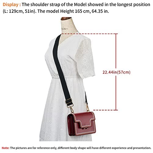 Wide Shoulder Bags Strap,Adjustable Replacement Bag Strap with Metal Swivel Hooks Soft Canvas Purse Straps Shoulder Bag Strap Belt Messenger Bag Changeable Strap For Crossbody Handbag(Gold-Rose Red) — view 6