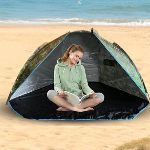 With Sun Shade with Pegs, Portable, Instant Set Up and Windproof — view 3