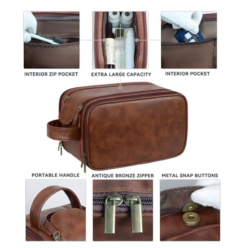 Travel Toiletry Bag for Men,Shaving Dopp Kit,Large Toiletries Organizer Bag — view 5