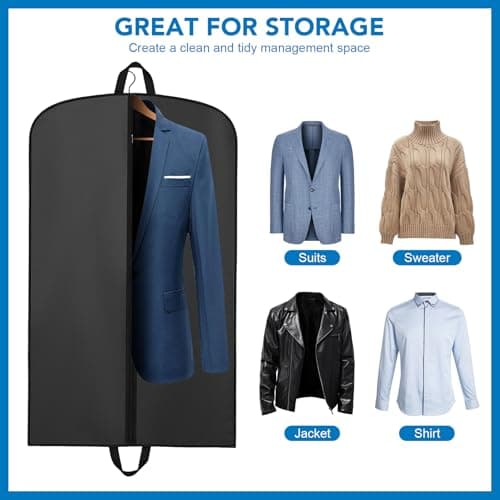2Pcs Suit Bag, PEVA Suit Carriers for Men with Handles, Travel Garment Bags — view 2