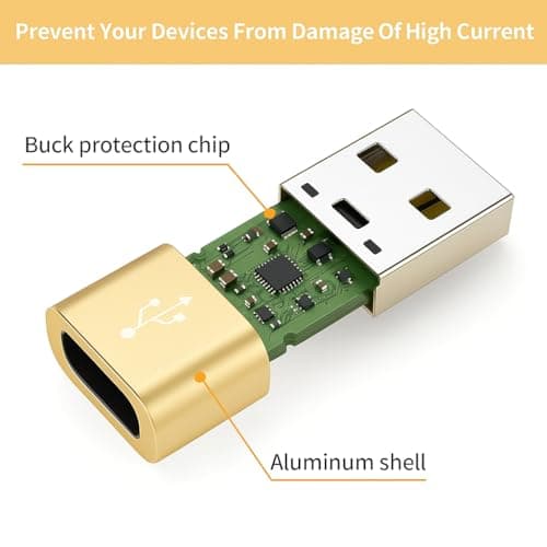 Şablon USB Type-C to USB-A Adapter, Female to Male Converter 3 Pack (Gold) — view 2