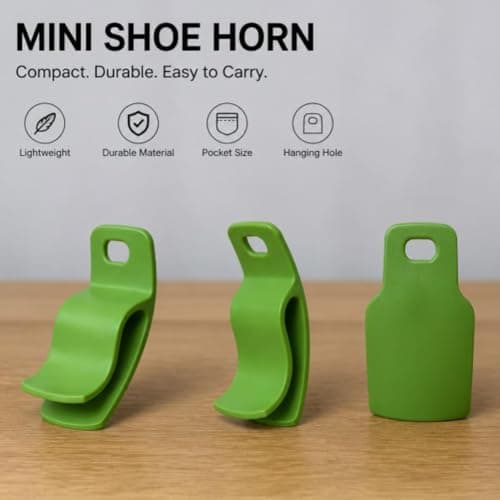 Shoe Horn in Travel Size 8.5 cm Ergonomic Tool for Walking, green, riferimento alla descrizione — view 4