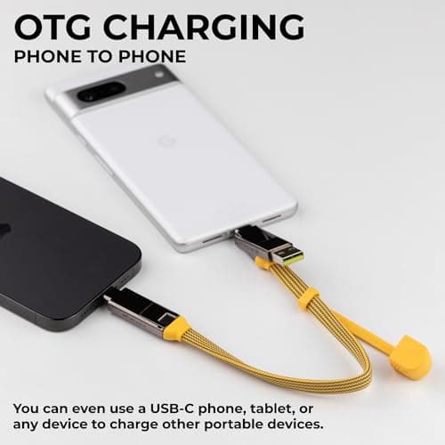 Rolling Square inCharge XL 30cm - USB C Charger Cable, Lightning Cable for Smartphone, Universal Cable Charger 6 in 1, USB Plug, Yellow, 100W — view 6