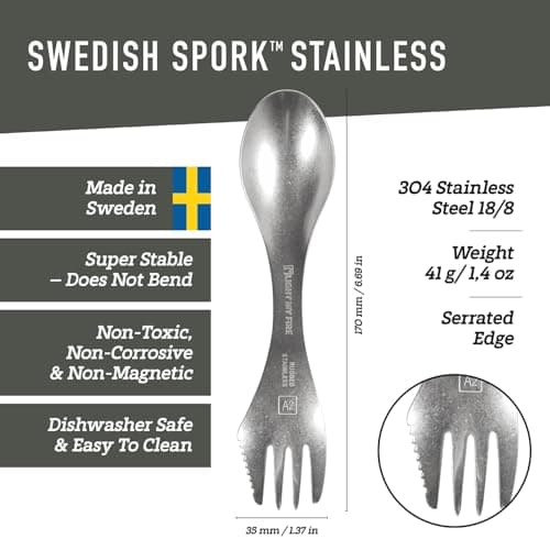 Light My Fire Stainless Steel Spork 3-in-1 Camping Cutlery Knife Fork Spoon – Spork Stainless — view 2