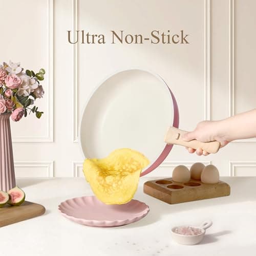 CAROTE 19pcs Pots and Pans Set Non Stick, Detachable Handle Cookware, Pink — view 3