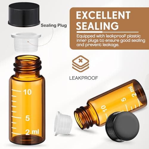 Baderke 4 Pcs Liquid Medicine Travel Container, Brown,10ml — view 3