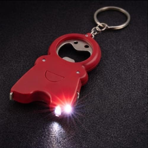 Multi Tool Keyring Bottle Opener with LED Light & Mini Tape Measure 4.9 x 8cm, Pocket Keychain Tool Compact Gadget, 3 Assorted Colours One Supplied, Small Gadget Gift for Men Women Camping Travel — view 5