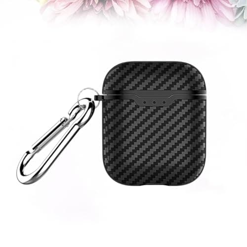 Operitacx Shockproof Lightweight Tpu Earphone Protective Case for Wireless Earbuds with Carbon Fibre Texture, Portable Earphone Storage Bag Suitable for Daily Use — view 2