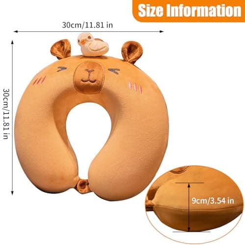Soft Memory Foam Travel Head Pillow, Lovely Cartoon Animal Kids Pillow, Portable Adults Nap Pillow, U Shaped Cushion Pillow for Home, Office, Sleeping, Neck Support Pillow for Airplane, Car, Train — view 5