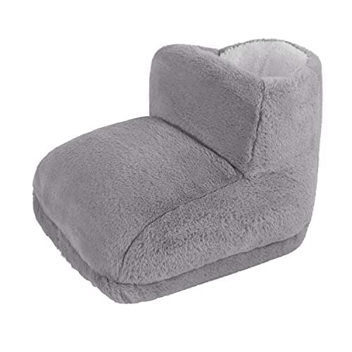 Furry USB Electric Heated Foot Warmers Winter Home Office Thick Plush Foot Heater Thermal Heating Pad Cushion Heat Therapy Feet Warmer Boots Shoes for Men Women — view 2