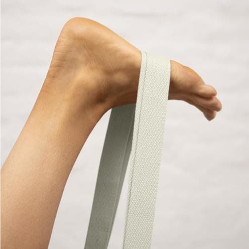 Myga Yoga Blocks & Strap Set - 2 High Density Foam Bricks and Metal D Ring Belt for Yoga, Pilates and Fitness - Support and Deepen Poses, Non-Slip and Lightweight for Home & Gym (Cream) — view 4