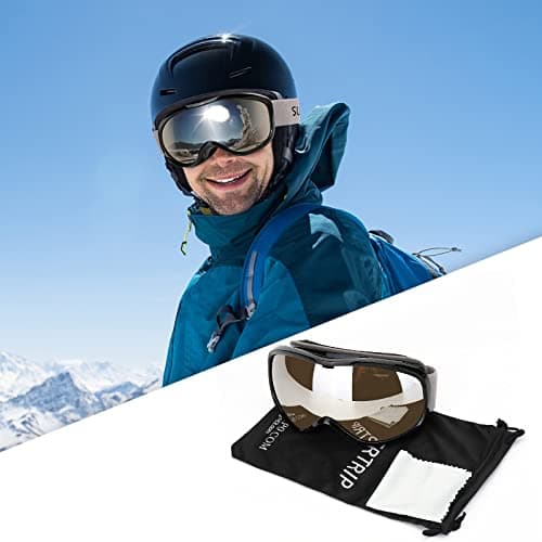 Supertrip Ski Goggles Womens Mens, Anti-fog Anti-glare Skiing Snowboard goggles with 100% UV400 Protection, Helmet Compatible — view 6