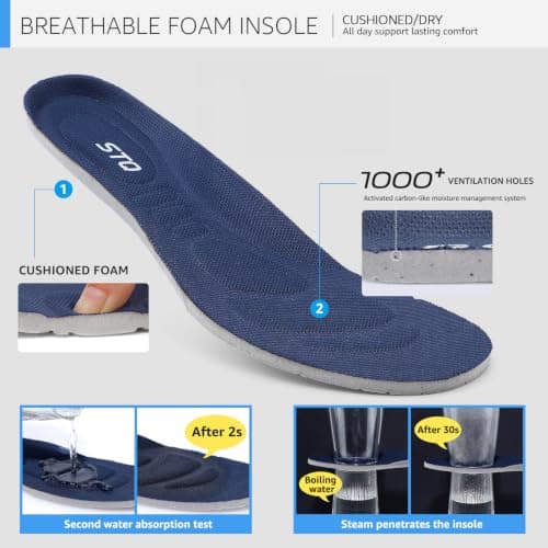 STQ Ladies Slip on Trainers with Arch Support Comfortable Work Walking Gym Shoes Lighthweight Nurse Shoe Travel Essentials Navy Purple UK 6 / US 8 — view 6
